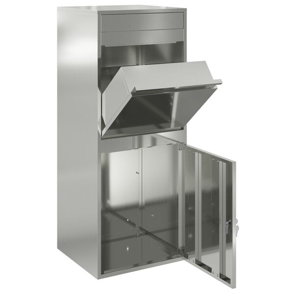 vidaXL Paketbox med lagring Svart 41 x 38 x 103 cm Galvaniserat St&aring;l