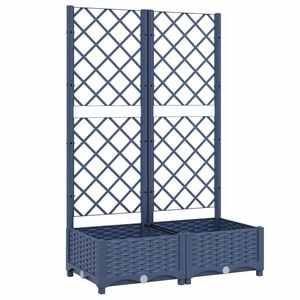 vidaXL Tr&auml;dg&aring;rdskruka med spalj&eacute; bl&aring;gr&aring; 80x40x121,5 cm PP