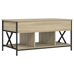 vidaXL Soffbord sonoma-ek 100x55x50 cm konstruerat tr&auml; och metall