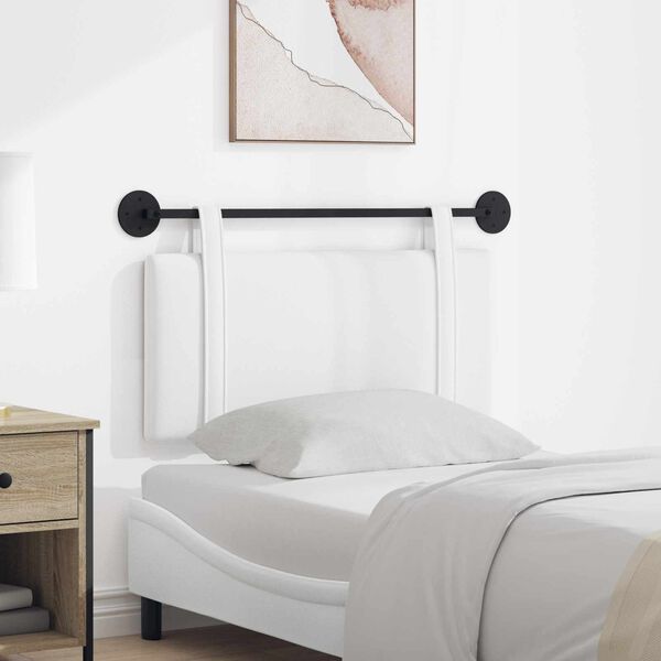 vidaXL H&auml;ngande Huvudgavel V&auml;ggmonterad Vit 100 x 55 x 5 cm tyg