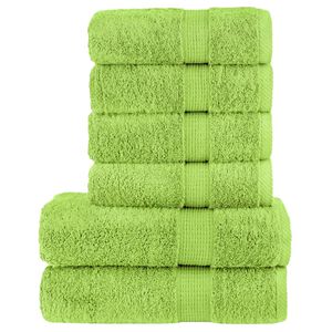 vidaXL Premium handdukar 6 st SOLUND &auml;ppelgr&ouml;n 600 gsm