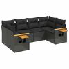 vidaXL Loungegrupp med dynor 6 delar svart konstrotting