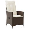 vidaXL Trädgårdsmöbelset med kudde 3 pcs Brun Poly rattan