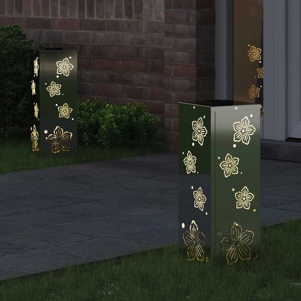 vidaXL Solar LED Stig Ljus 2 pcs Galvaniserad Galvaniserad