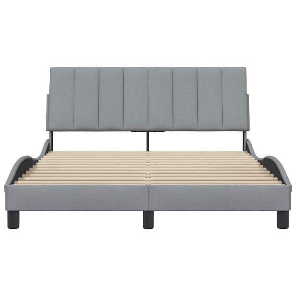 vidaXL Bed Frame without Mattress "Hanko" Light Grey 140x200 cm Fabric