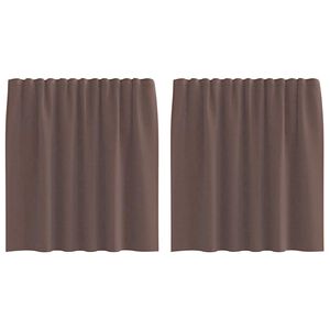vidaXL Voile gardiner med fliktopp 2 st brun