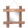 vidaXL Spegel naturf&auml;rgad 50x50 cm &aring;tervunnen teak