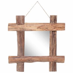 vidaXL Spegel naturf&auml;rgad 50x50 cm &aring;tervunnen teak