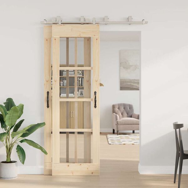 vidaXL Skjutdörrsbeslag 183 cm rostfritt stål silver