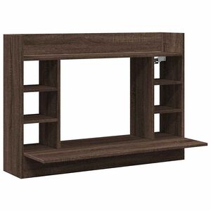 vidaXL V&auml;ggmonterat skrivbord brun ek 105x48x75 cm konstruerat tr&auml;