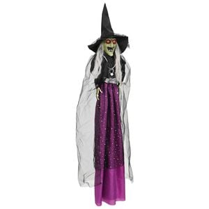 vidaXL H&auml;ngande halloweenh&auml;xa SPOOKA Lila 30 x 133 cm Plast och tyg