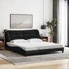 vidaXL Bed Frame without Mattress "Hvar" Black 180x200 cm Fabric