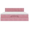 vidaXL Ottoman s&auml;ng med madrass och LED-lampor rosa 180x200cm sammet