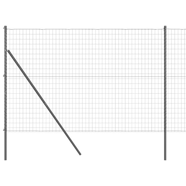 vidaXL St&auml;ngsel med stolpe Gr&aring; 1,5 x 10 m St&aring;l och PVC