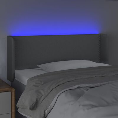 vidaXL Sänggavel LED ljusgrå 103x16x78/88 cm tyg
