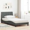 vidaXL Bed with Mattress "Hanko" Dark Grey 100x200 cm Fabric