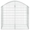 vidaXL Gabion bågformad 100x50x80/100 cm galvaniserat järn