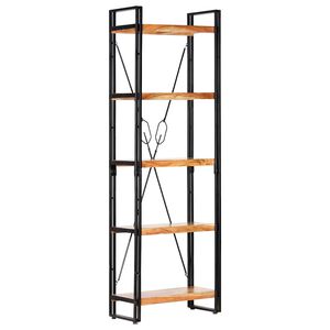 vidaXL Bokhylla med 5 hyllor 60x30x180 cm massivt akaciatr&auml;