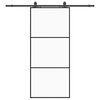 vidaXL Skjutd&ouml;rr med beslag svart 90x205 cm ESG-glas