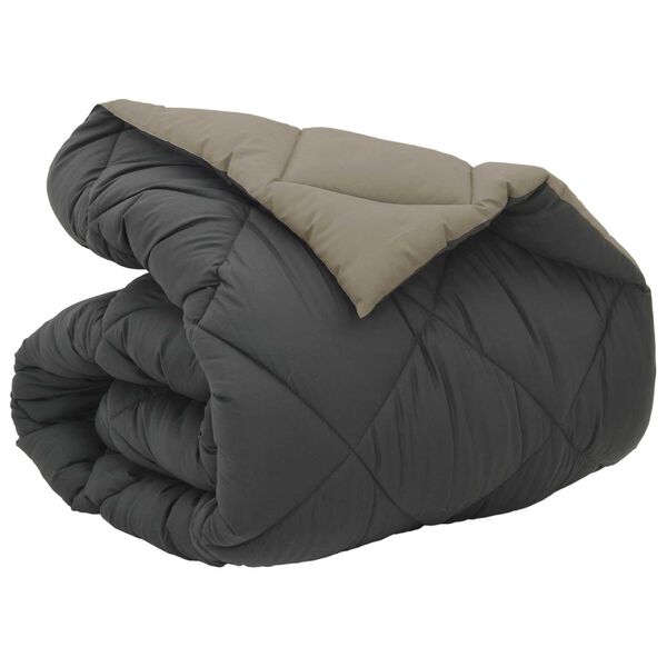 vidaXL Vinter T&auml;cke Ljusgr&aring; och antracit 220 x 155 cm Mikrofiber