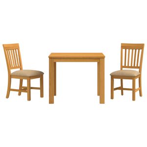vidaXL Matgrupp 3 st Beige Massivt Ektr&auml;