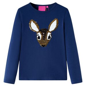 T-shirt med l&aring;nga &auml;rmar f&ouml;r barn marinbl&aring; 92