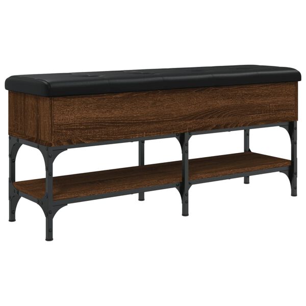 vidaXL Skobänk brun ek 102x32x45 cm konstruerat trä