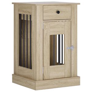 vidaXL Hundbur m&ouml;bel Sonoma-ek 50 x 47,5 x 80 cm Konstruerat tr&auml;
