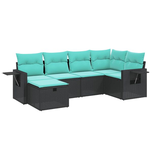 vidaXL Loungegrupp f&ouml;r tr&auml;dg&aring;rden med dynor 6 delar gr&aring; konstrotting