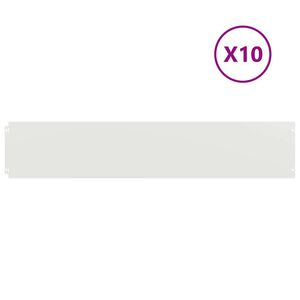 vidaXL Kant f&ouml;r gr&auml;smatta 10 st 20 x 103 cm Kallvalsat st&aring;l Vit