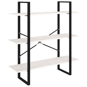 vidaXL Bokhylla 3 hyllplan vit 100x30x105 cm massiv furu