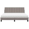 vidaXL Bed with Mattress "Hanko" Taupe 160x200 cm Fabric