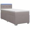 vidaXL Boxspring s&auml;ng med madrass och LED Taupe 90 x 200 cm Tyg