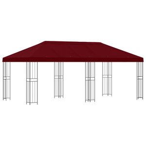 vidaXL Paviljong med v&auml;ggar 6 x 3 m Vinr&ouml;d Polyester och St&aring;l 190