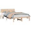 vidaXL S&auml;ngram med huvudgavel Naturf&auml;rg 135 x 190 cm Massiv furu