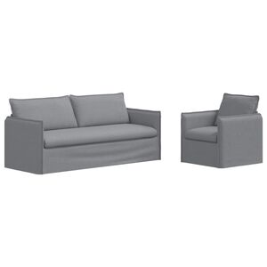 vidaXL Soffset 2 pcs Ljusgr&aring; 196 x 82 x 85 cm Tyg