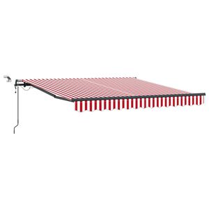 vidaXL Utdragbar markis R&ouml;d och Vit 350 x 250 cm Polyester