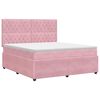 vidaXL Kontinentals&auml;ng med madrass Rosa 160 x 200 cm Sammet