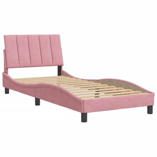 vidaXL Bed Frame without Mattress "Hanko" Pink 80x200 cm Velvet