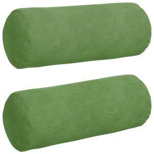 vidaXL Bolsterkuddar 2 st Ljusgr&ouml;n &Oslash; 15 x 40 cm Kordread tyg