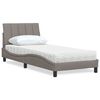 vidaXL Bed with Mattress "Hanko" Taupe 90x200 cm Fabric