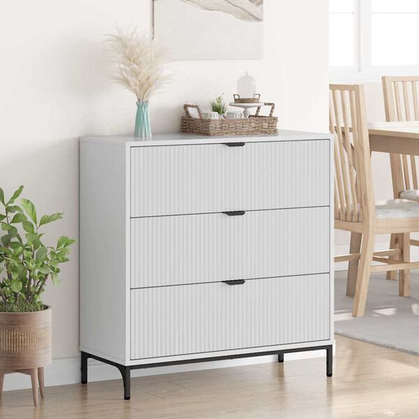 vidaXL Sideboard H&ouml;gblanka vita 79,5 x 33 x 82 cm Konstruerat tr&auml;