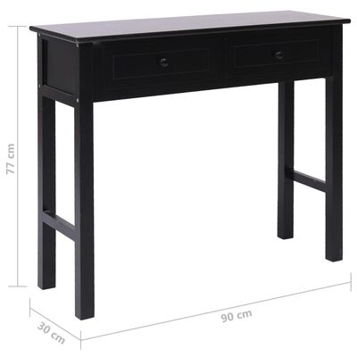 vidaXL Avlastningsbord svart 90x30x77 cm trä