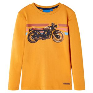 T-shirt med l&aring;nga &auml;rmar f&ouml;r barn ockra 92