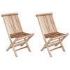 vidaXL F&auml;llbar Tr&auml;dg&aring;rdsstol 2 pcs Naturlig Massivt teaktr&auml;