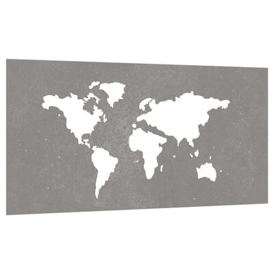 vidaXL Väggdekoration 105x55 cm rosttrögt stål världsdesign