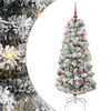 vidaXL Plast Hingad Julgran 150 LED-lampor Gr&ouml;n och Vit 150 cm