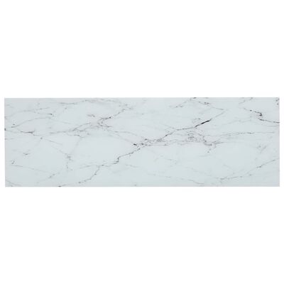 vidaXL Hylla transparent och vit marmor 100x36x90 cm härdat glas