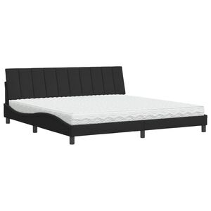 vidaXL Bed with Mattress "Hanko" Black 200x200 cm Velvet