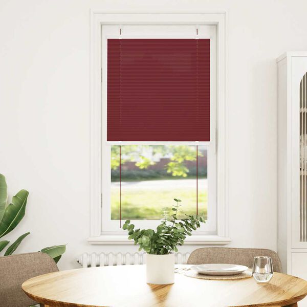 vidaXL Plisserad persienn Bordeaux r&ouml;d 65x100cm tyg bredd 64,4cm